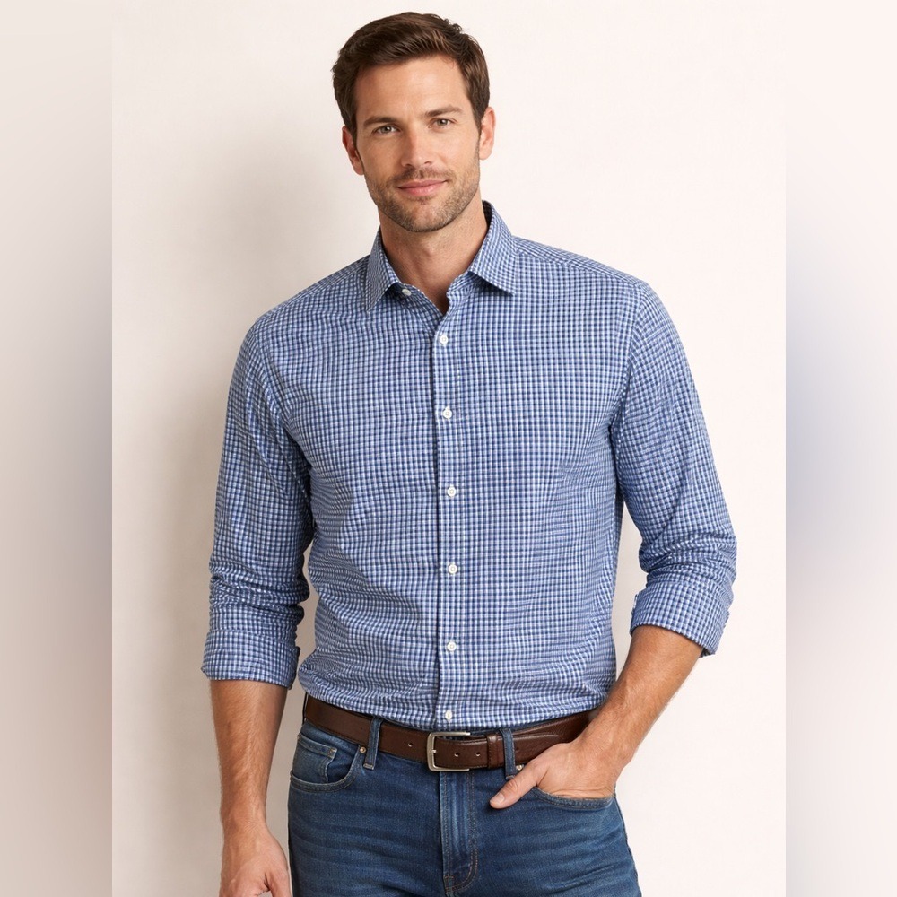 Paul Smith Navy and White Checkered Shirt‎